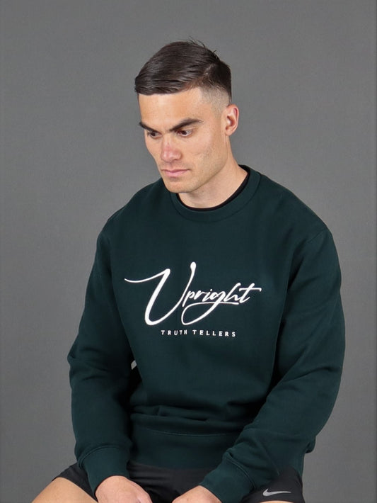 PINE GREEN HEAVY CREWNECK